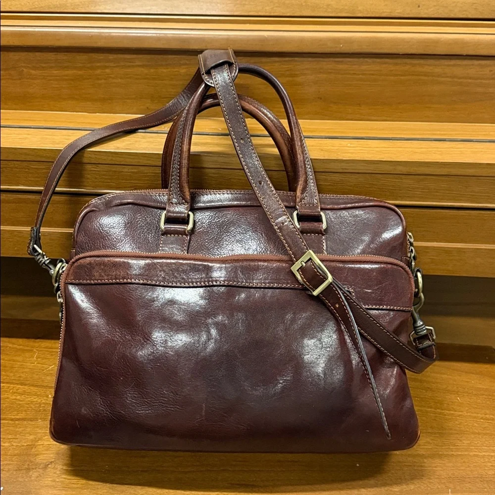 Alma‎ Milano Handcrafted Italian Leather Briefcase – Brown Laptop Bag